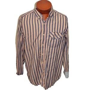 Tommy Bahama Men's Shirt Large Flip Cuff Long Sleeve Striped Floral Pink